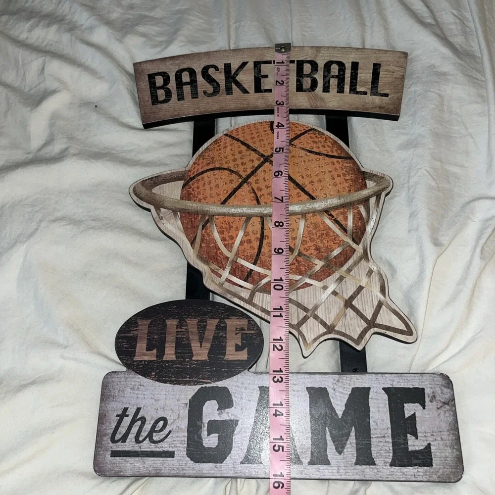 Wooden Basketball Wall Decor